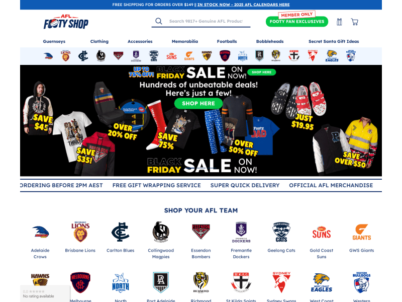 AFL Footy Shop Coupon codes