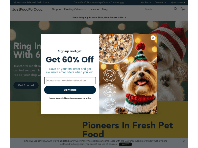 Just Food For Dogs Coupon codes